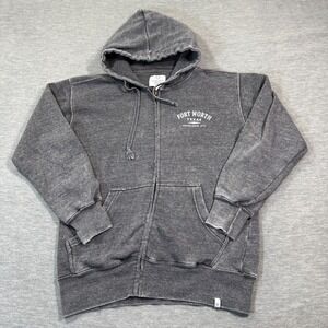 Vineyard Crew Hoodie Unisex Small Gray Fort Worth Texas Full Zip Fleece
